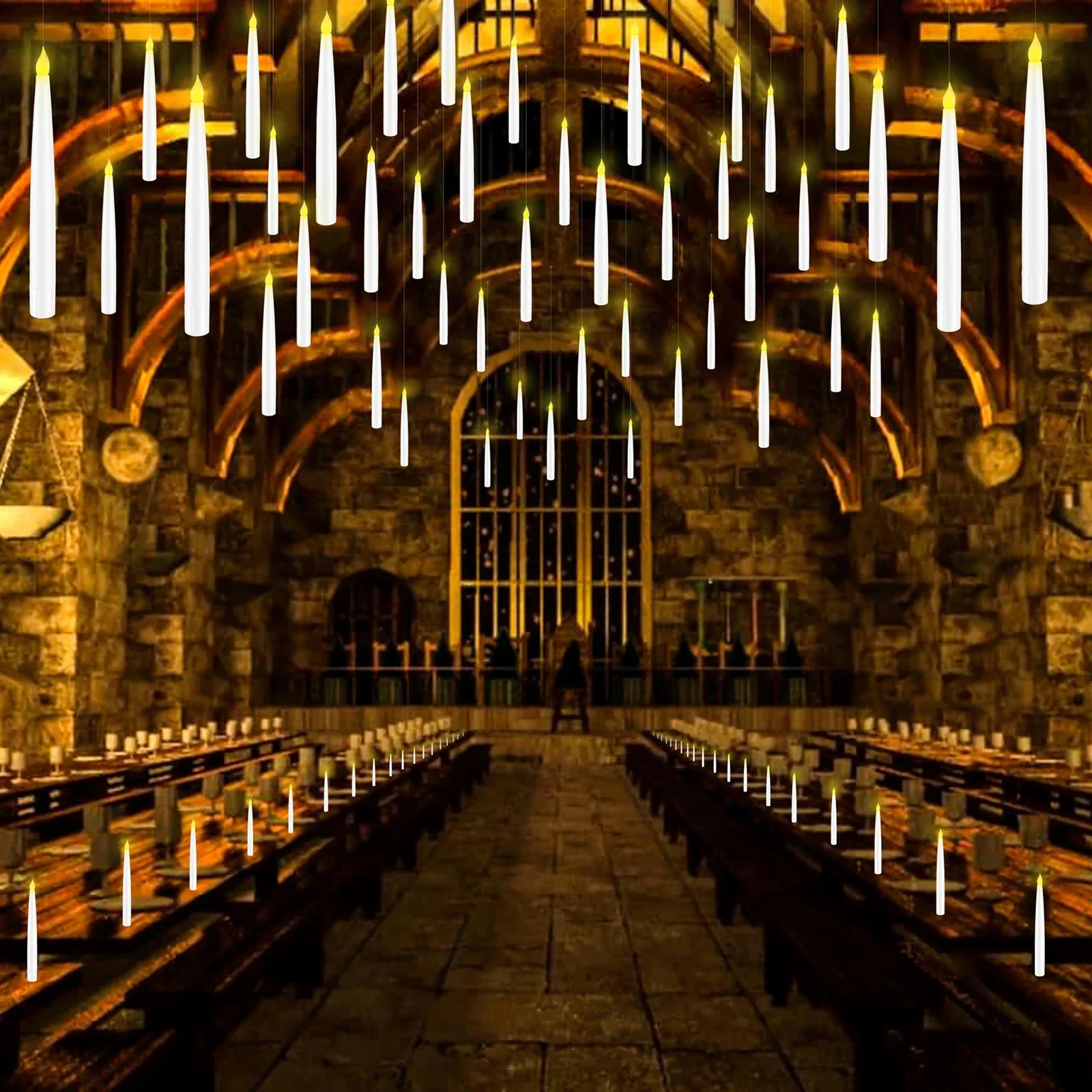 20 Candele Galleggianti A LED Con Timer - Senza Fiamma, Luci Tremolanti - Per Harry Potter, Matrimoni, Halloween, Casa