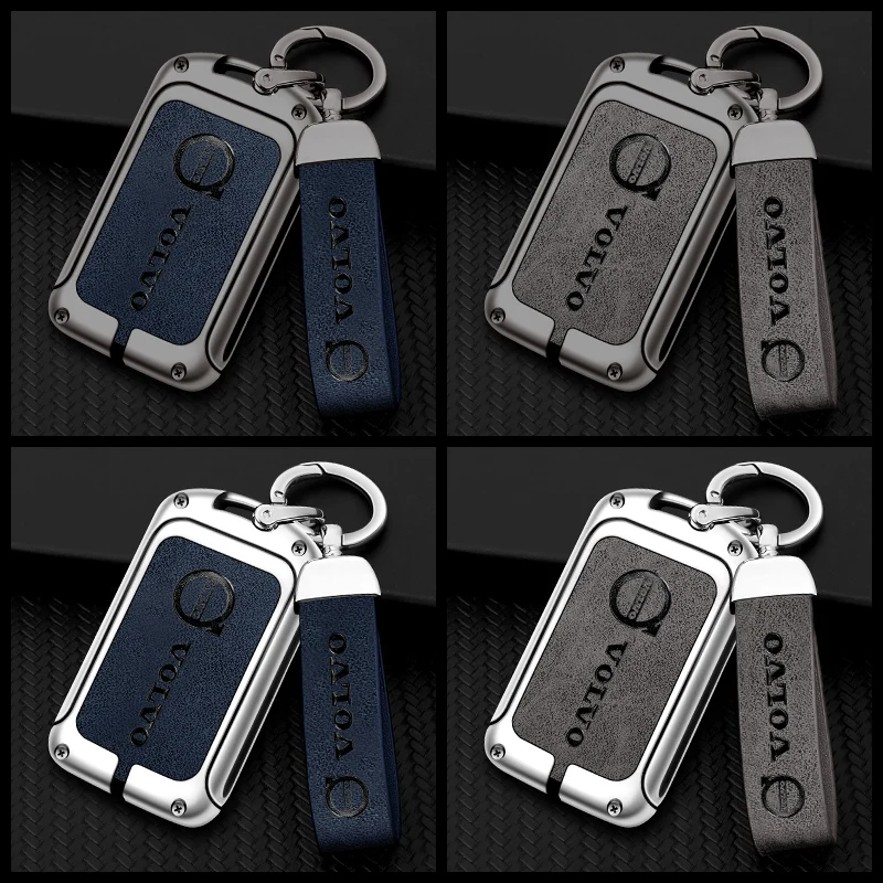 Zinc Alloy Leather Car Remote Key Case Cover Shell key case cover key case car key shell for Volvo S60 S90 XC40 XC60 XC90 V60 V90 C40 T5 T6 T8 Polestar 1 2