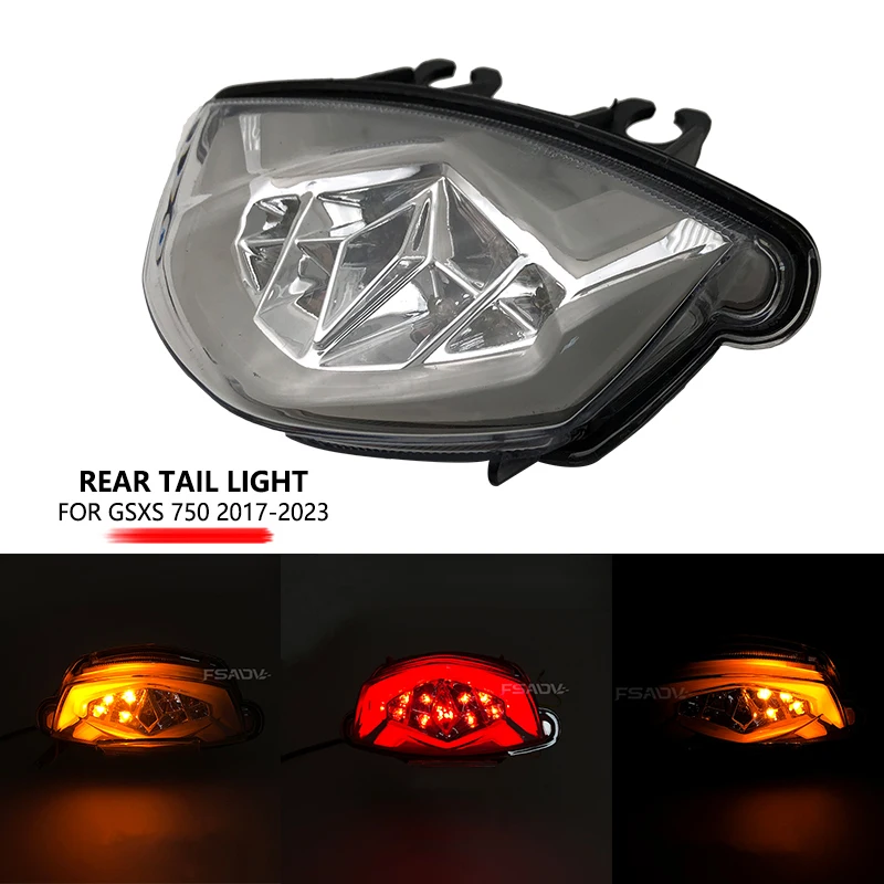 Подходит для Suzuki GSX-S750 GSXS 750 GSX S750 2017-2023 2021 2022 задний фонарь мотоцикла, интегрированные фонари поворота тормоза