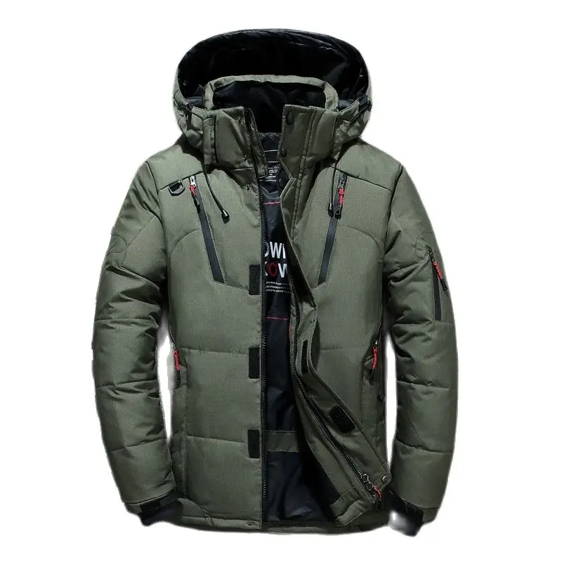 - 20 Degree Winter Jacket Men White Duck Down Parkas Men's Thick Warm Snow Parkas Overcoat Windbreaker Hooded Coat Hombre