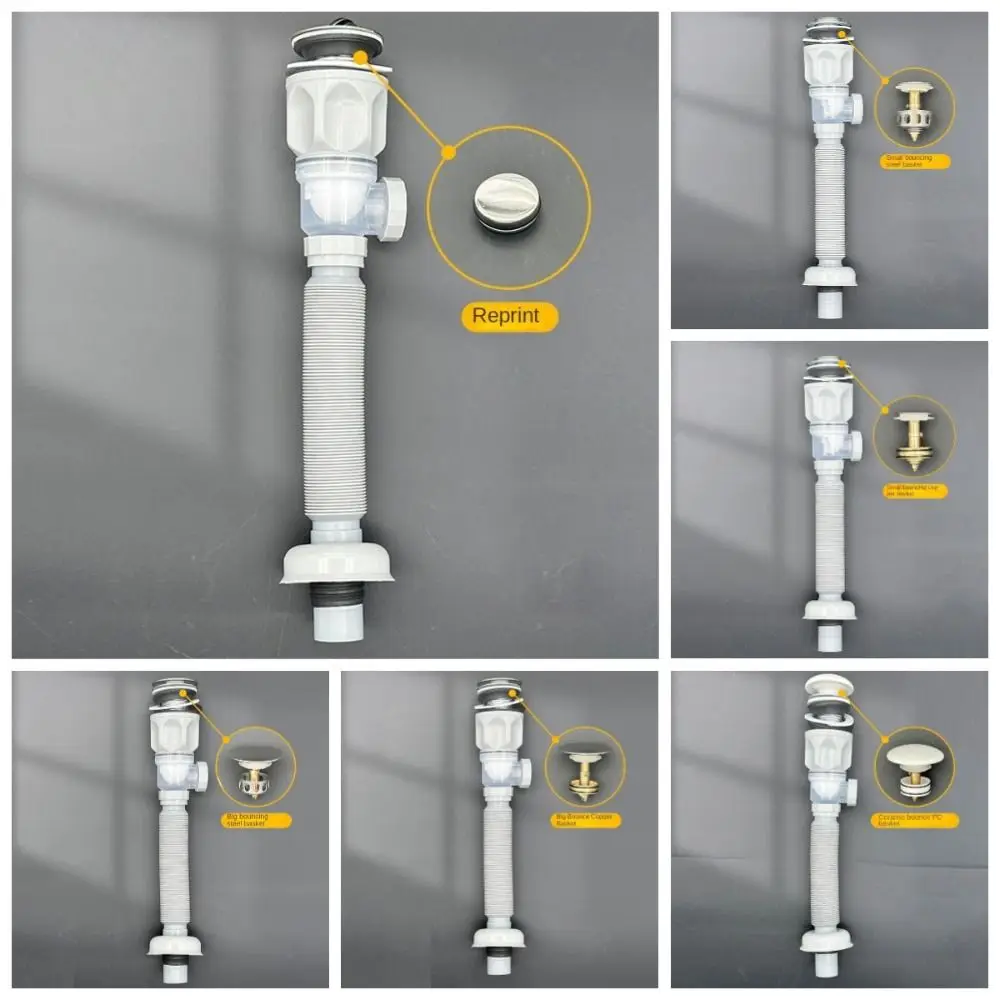 Dual Head Drain Hose Pipe Anti-odor Retractable Kitchen Sink Drain Adjustable Easy To Install Washbasin Plumbing