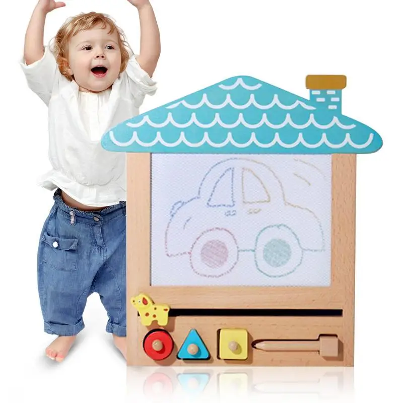 

Wood Magnetic Drawing Board Magnetic Painting Toy Wooden Graffiti Boards Hand-Painted Board Wood Puzzle Toys Educational Toy