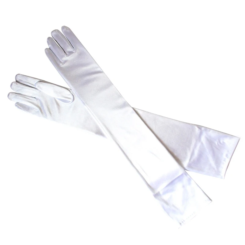 

Long Dress,Satin Gloves, Wedding Performance Prom Gloves,Dance Gloves