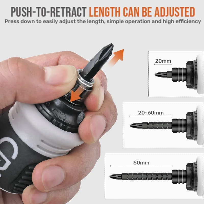 26 In 1 Ratchet Screwdriver Set Magnetic Dual-purpose Batch Head Telescopic Labor-Saving Screwdriver Hand Tool