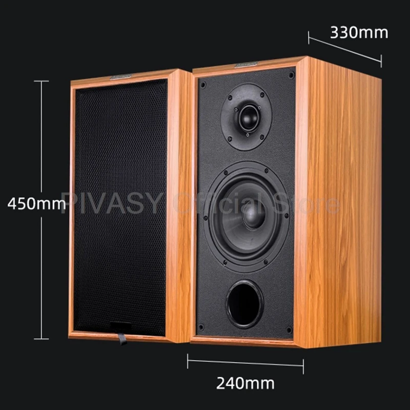 6.5 Inch 60W 4ohm HIFI Bookshelf Speaker Household Wooden Tweeter High Power Fever Sound Box 1 Pair for Home Theater System