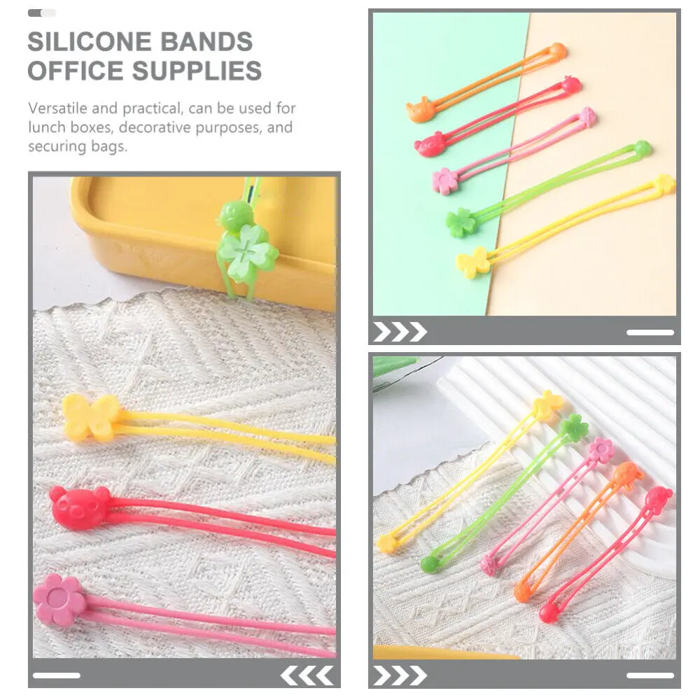 Bento Box Fixing Bands 10pcs Silicone Rubber Strap