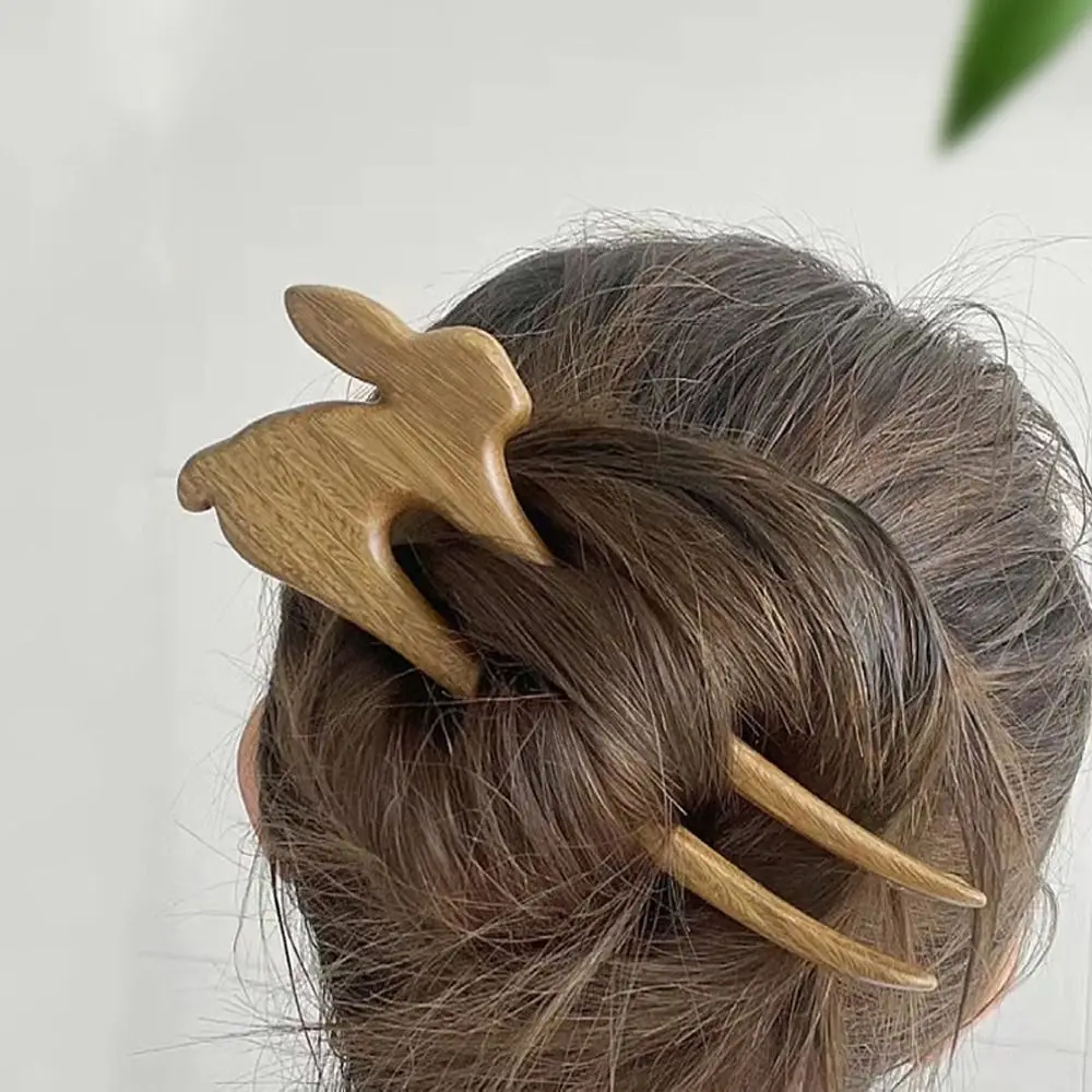 Hairpins Sandalwood Hair Sticks Hair Sticks For Girls Women Hanfu Hairpins Chinese Hair Fork Rabbit Hair Sticks Wooden