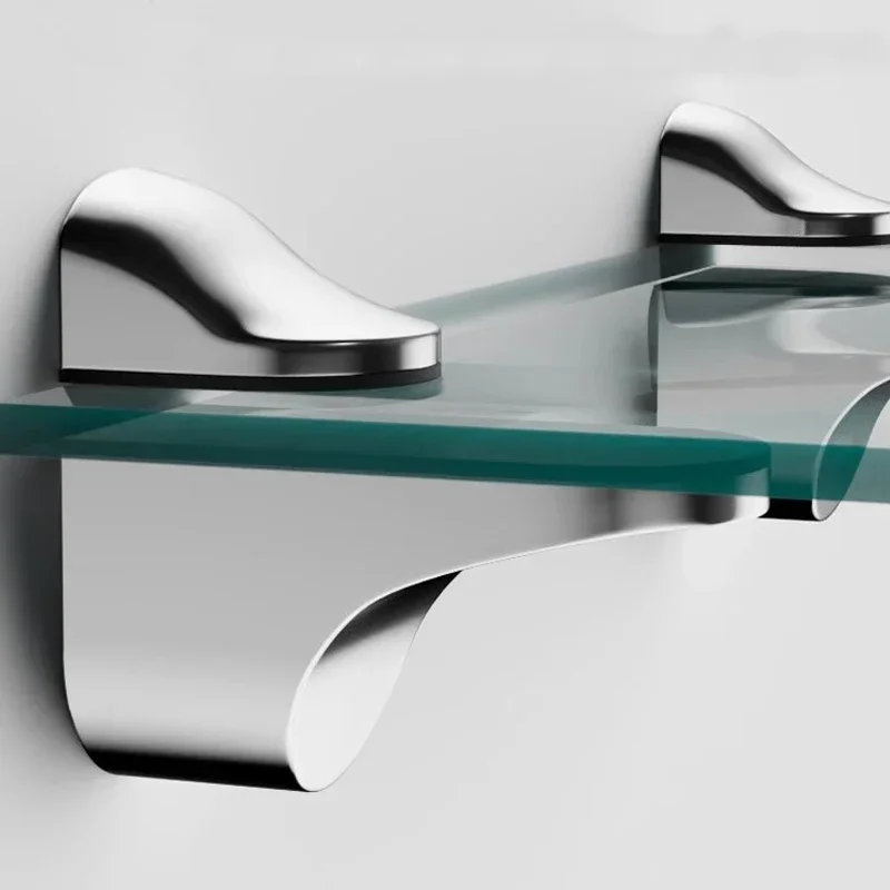 Shelf Bracket Connector Clamps 6/2pcs Zinc Alloy Adjustable Glass Shelf Holder Wall Mounted Bathroom Support Wood Shelves Glass Clamps