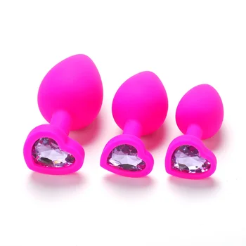 S/M/Lsize Heart-shaped black silicone anal plug Adult Toys for Men/Women Anal Trainer for Couples sex toys silicone butt plug 6