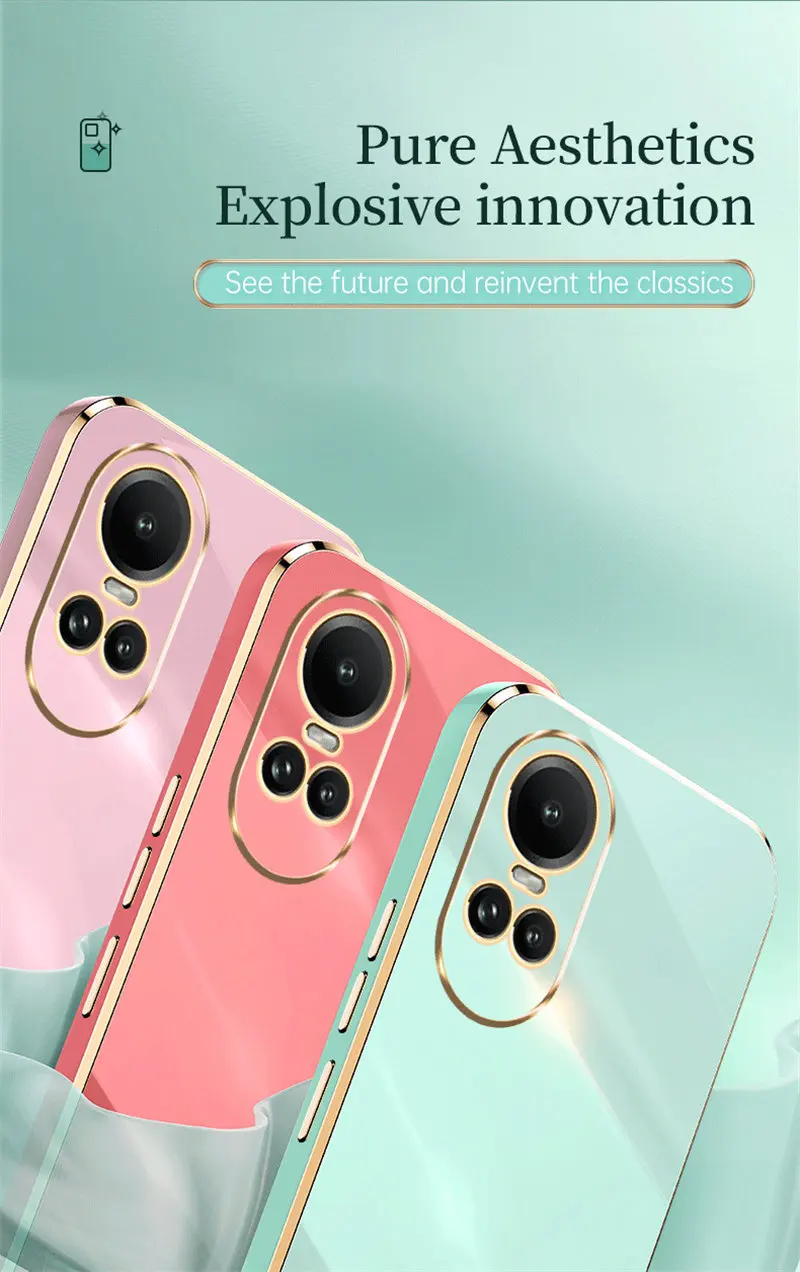 Enhanced Shockproof Silicone Bumper with 6D Plating Finish - Soft TPU Back Cover