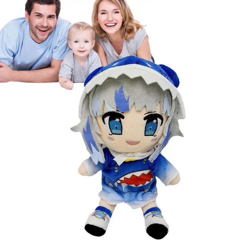 

Плюшевая кукла Gawr Gura, игрушки 30 см, аниме Hololive VTuber Shark Girl Gura Apexs, фигурка, одежда для косплея, подушка, плюшевый подарок