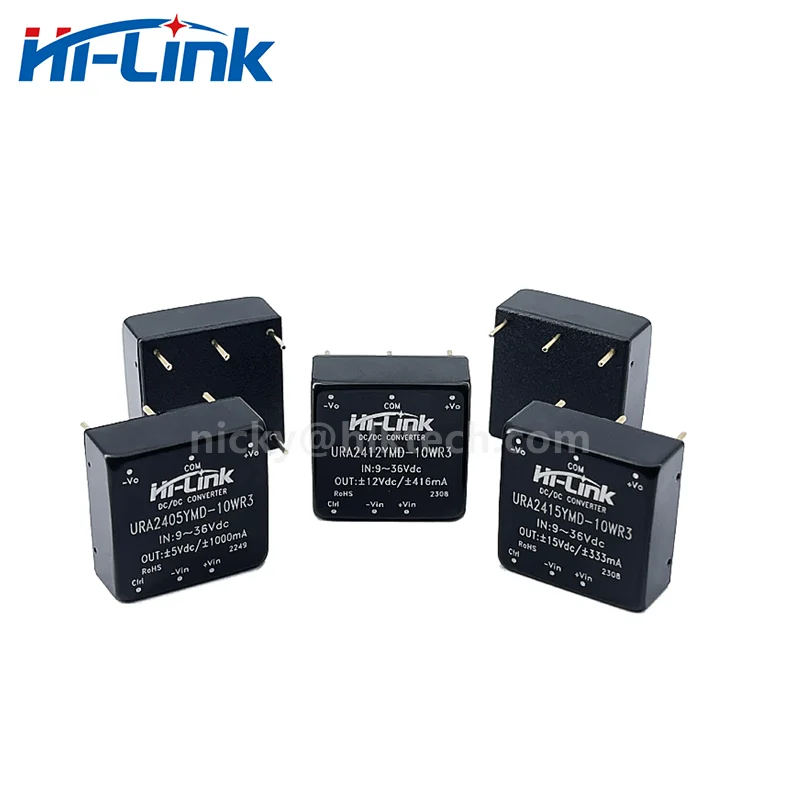 Hi-Link-módulo de fuente de alimentación para el hogar, convertidor aislado DCDC de 10W, 24V a ± 5V, ± 12V, ± 15V, ± 24V, salida Dual, interruptor de URA2405YMD-10WR3