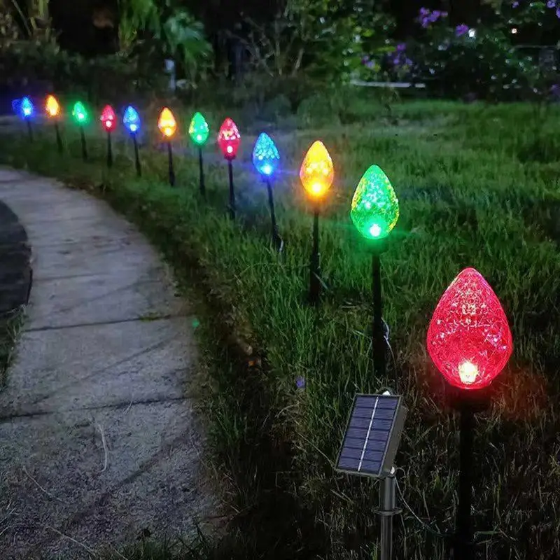 Pathway Lights Solar Powered 5X Garden Stake Lights for Pathway Solar Garden Light Long Lasting Outdoor Lighted Stake Christmas 2