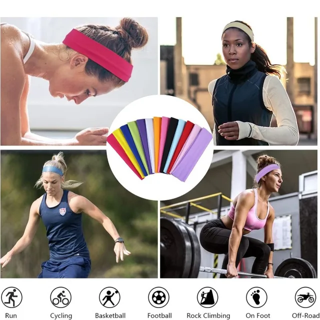 Elastic Hair Band Fashion Headbands Solid Color Knitted Sports Running Fitness Yoga Hair Bands Makeup Hair Accessories For Women 5