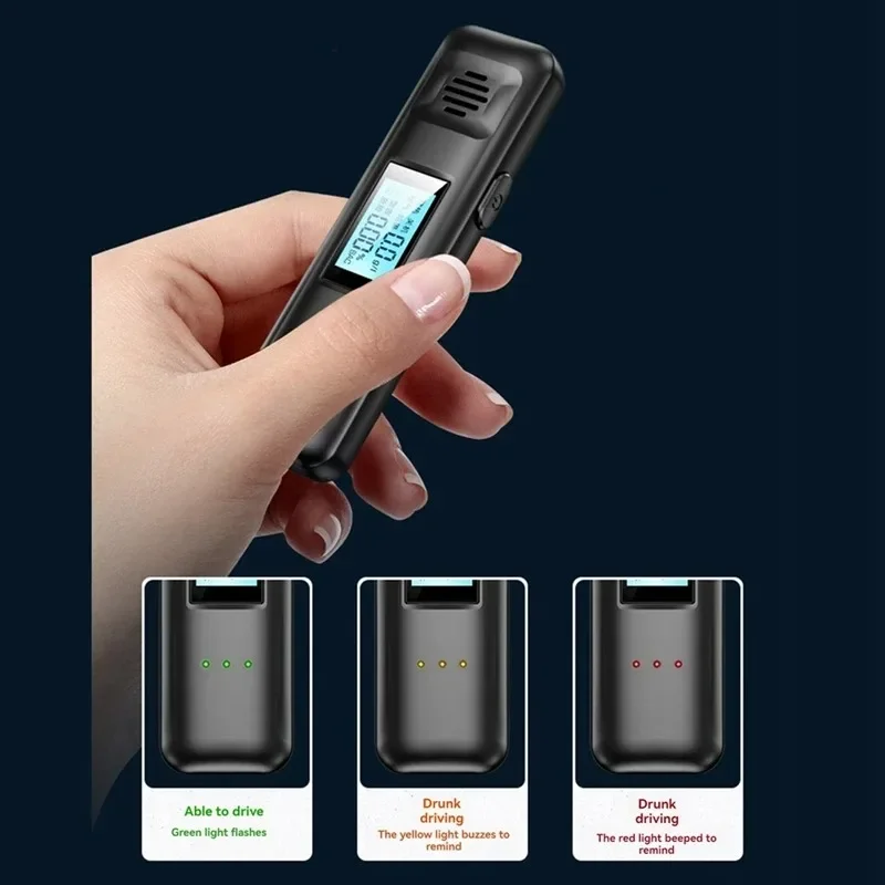 Portable Breathalyzer Professional Breath Alcohol Tester LED Screen Display Alcoholmeter Diagnostic Tool