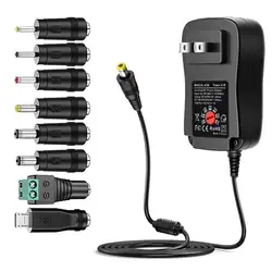 Universal Adjustable Power Adapter and Charger - Multi - Voltage 30W USB 2.1A (US)