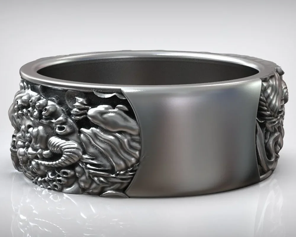 12g Chinese Tiger Traditional Ornament Wedding  Customized 925 Solid Sterling Silver Rings Many Sizes 6-13
