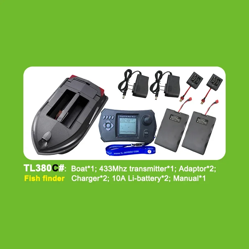 Skywolf TL380 dual hull 12 GPS nest points sonar autopilot baitboat for sea fishing