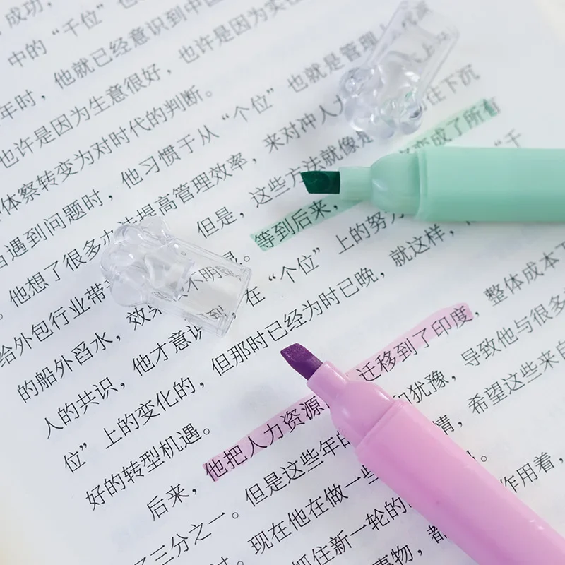 고양이 발톱 모양 더블 헤드 형광 펜, 귀여운 고급 마카롱 컬러 형광 펜, 미적 문구, 6 12 색