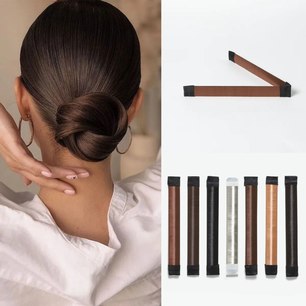 Hair Bun Maker French Twist Hair Fold Wrap Snap-Ballet Bun for Women and Kids hair bun In 1 Minute