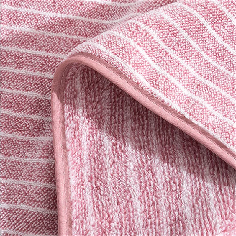 1Pc 34x75cm Coral Velvet Striped Thickened Soft Absorbent Home Bathroom Adult Hand Towel 6