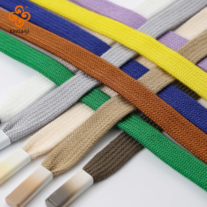Flat Cotton Hoodie String Stoppers Fat Drawstrings Twisted Cord Pants Rope Drawstring Replacement DIY Sewing Accessories 12mm Cotton rope,Clothing accessories