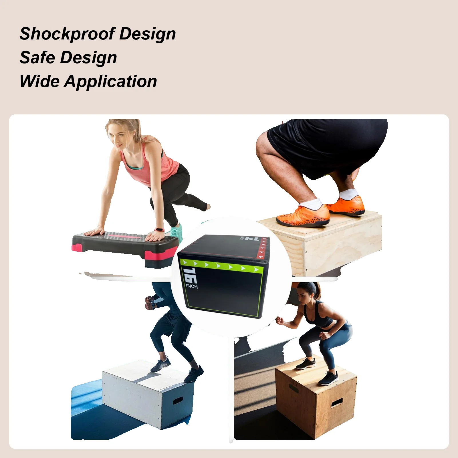 Jump Box Plyo Box High-Density Agility Conditioning Strength Training Dips Lunges For Home Gym Excerise Training