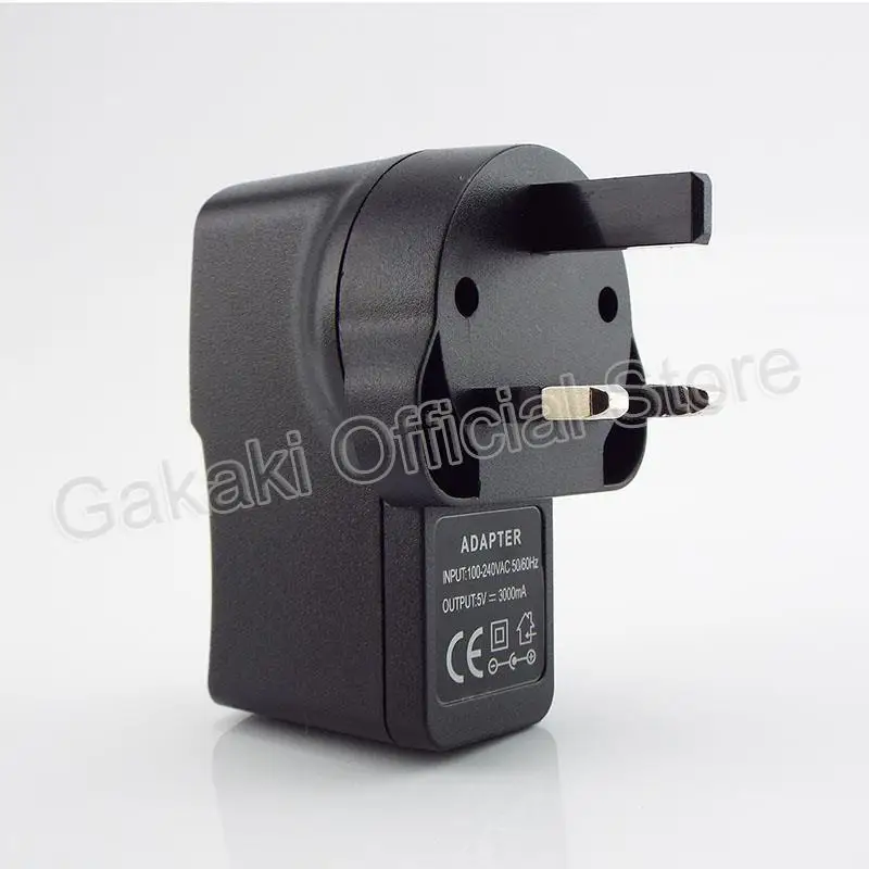 Universal USB Charger with UK Plug - Converts 100V-240V AC to 5V DC, 1A/2A/3A Output