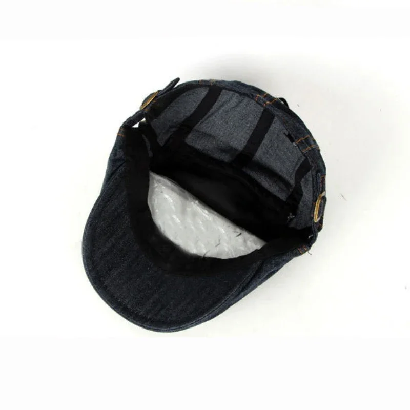Vintage Washed Denim Baseball Cap - Unisex Distressed Arrow Beret Hat, Retro Sun Hat for Men & Women
