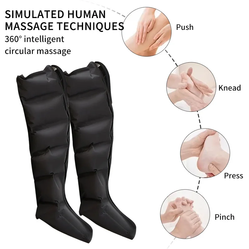 Electric Foot Air Pressure Leg Massager Kneading Squeezing Deep Relaxation Calf With Remote Control