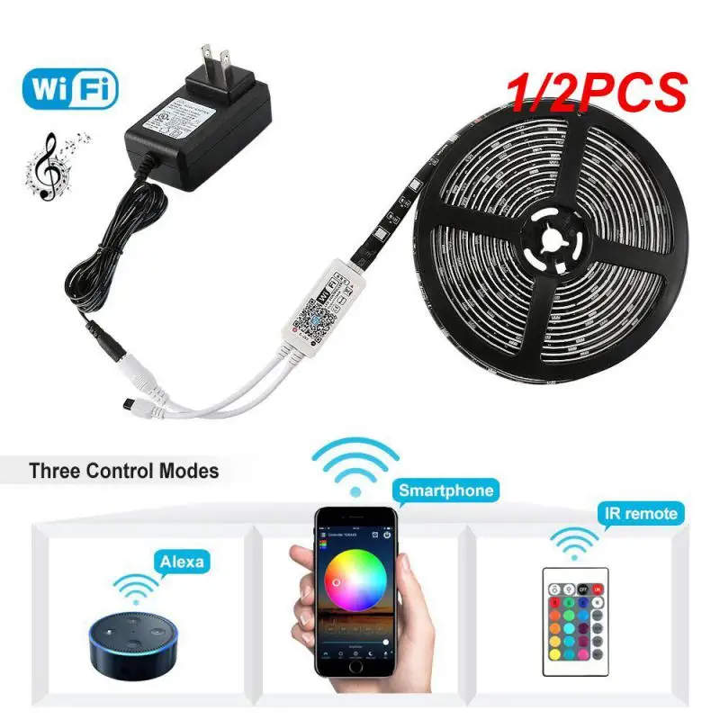 

1/2PCS Led Strip Light Innovative Durable Waterproof Design Vibrant Rgb Colors Endless Customization Controlled Via Wifi Wifi