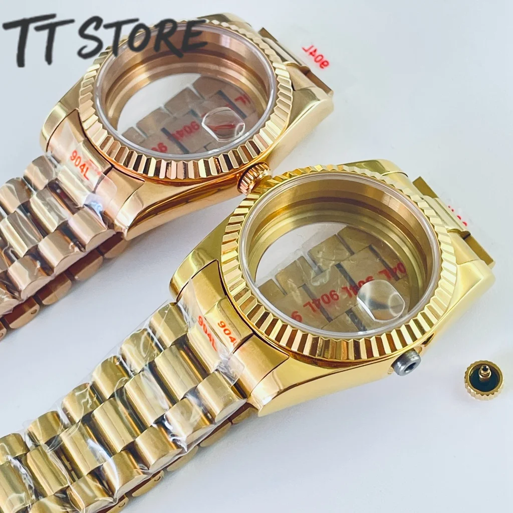 Premium Waterproof Watch Case with Sapphire Crystal - Silver, Black, Gold, and Rose Gold