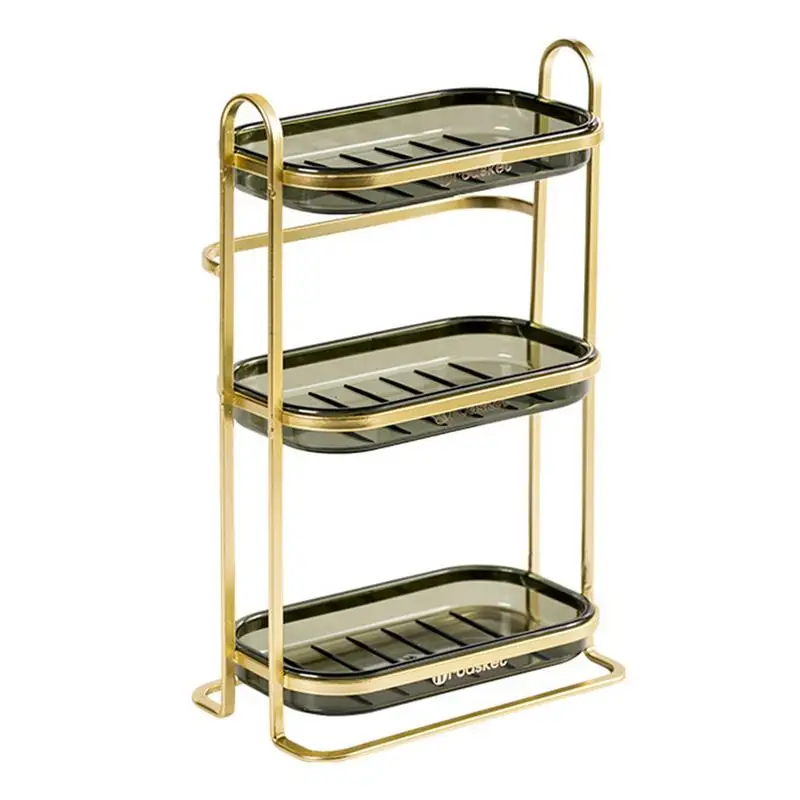 

3-Layer Draining Wall Soap Holder Rustproof Soap Dispenser Holder Multifunctional Bathroom Soap Rack for Apartment home use