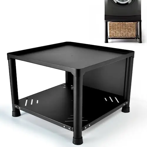 

Подставка для стиральной машины, металлическое листовое основание с регулируемой высотой и полкой для хранения, подходят тумбы для стиральных машин и сушилок, 28x28