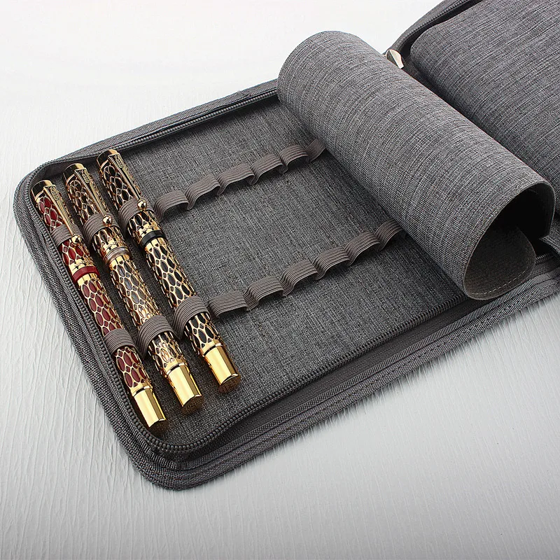 24holePensCanvasBoxFountainPenBagTrayPortablePenHolder