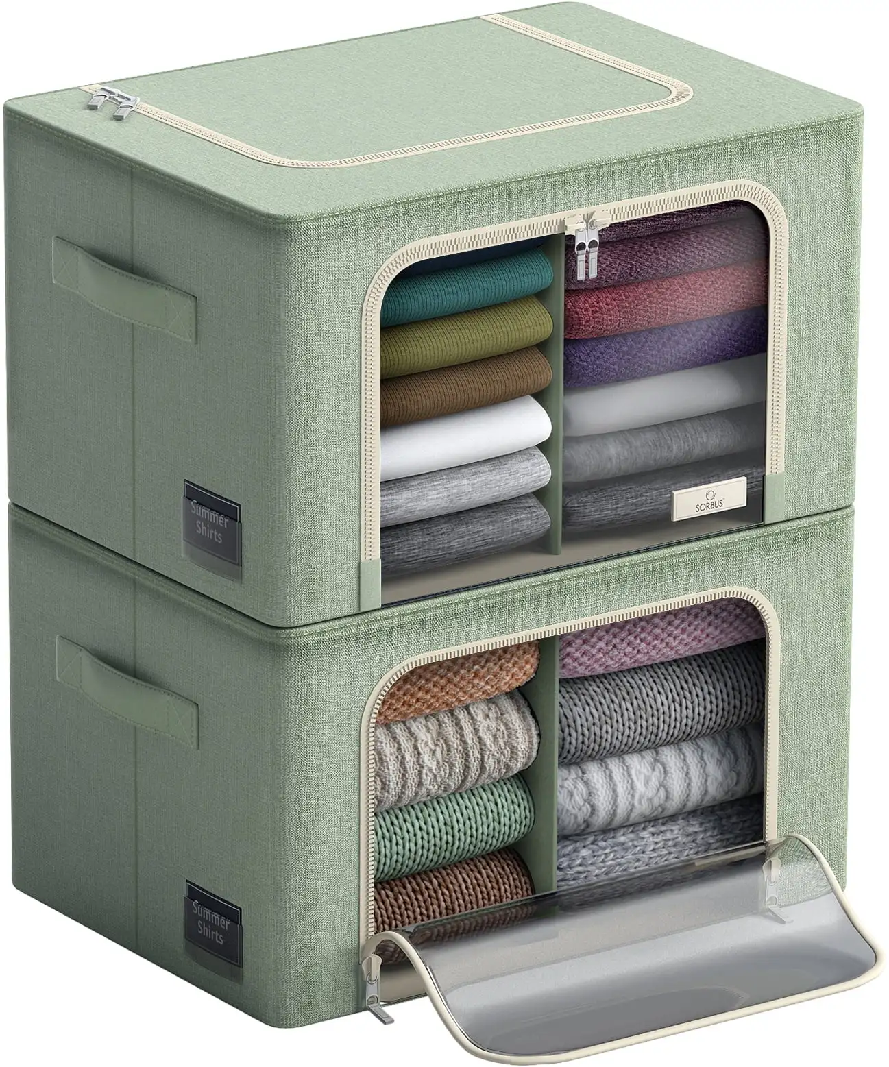 

Storage Bins with Divided Interior