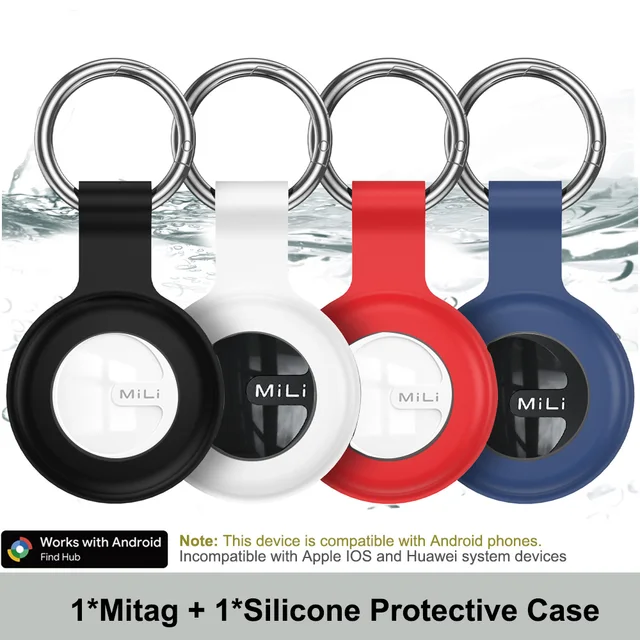 Mili Air Tracker Tag Item Finder Works with Find My App Android (only) Luggage Tracker for Keys,Wallets with Holder Keychain