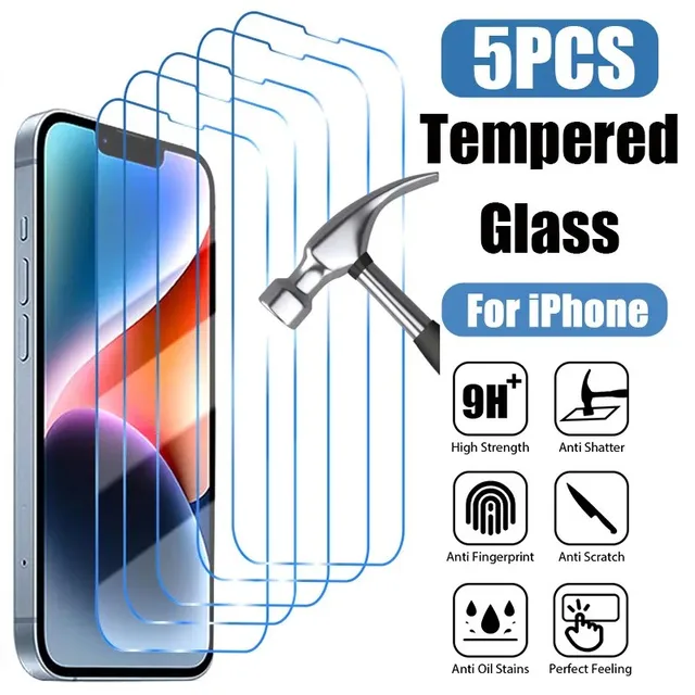 5Pcs Tempered Glass for iPhone
