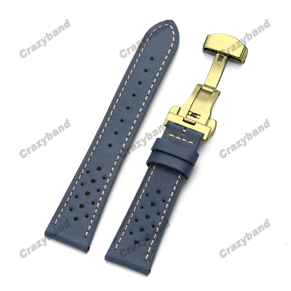 Cowhide Leather Watch Band with Oil Wax Finish and Breathable Design