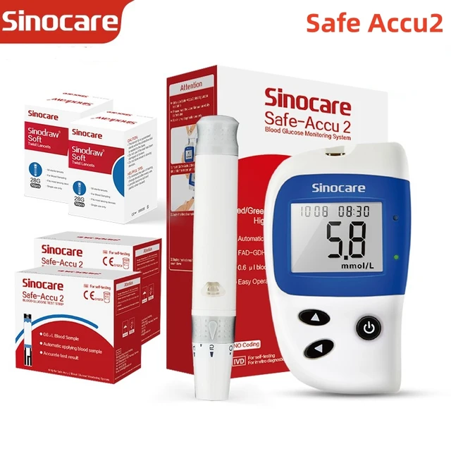 Sinocare Safe Accu2 Glucometer 50/100pcs Test Blood Glucose Meter Monitor Blood Sugar Test Diabetes or Test Strip