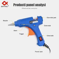JCD 20W Hot Melt Glue Gun DIY Mini Household Industrial Guns Heat Temperature Electric Repair Tool with 20Pcs 7mm Glue Sticks 2