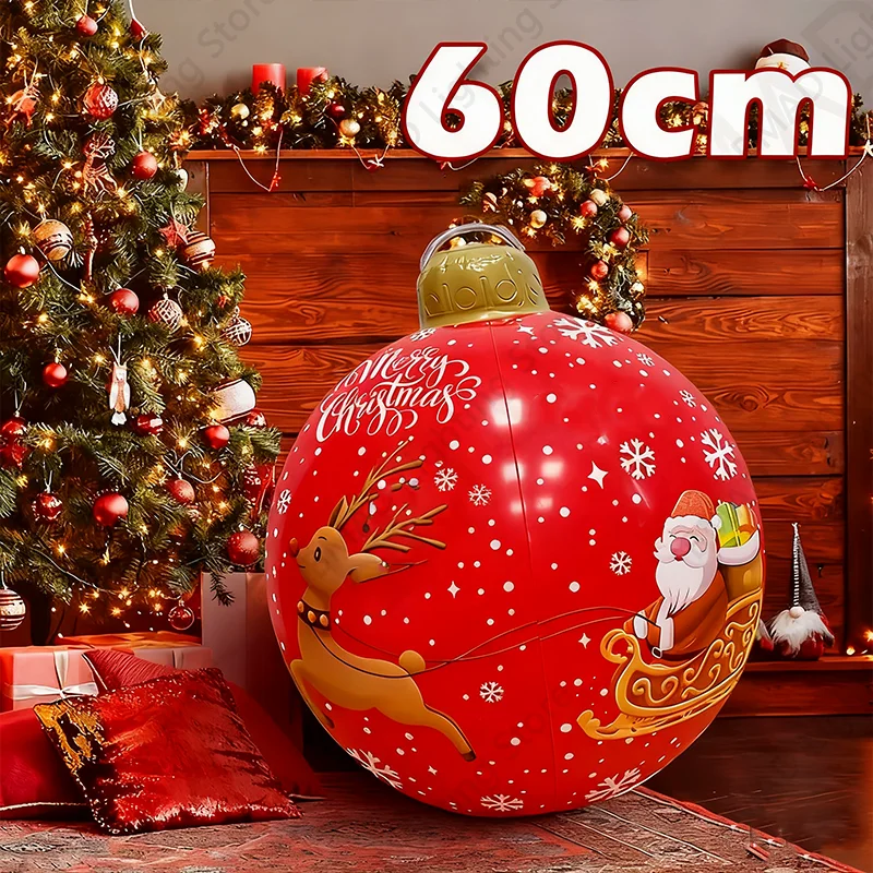 2025 Inflatable Christmas Balloon Giant Ball Garden Decoration Balloon Pendant Outdoor Courtyard Decor