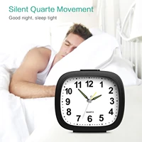 ORIA Silent Alarm Clocks Bedside Non Ticking Battery Powered Table Clocks Luminous Analogue Clock for Heavy Sleepers Travel 3