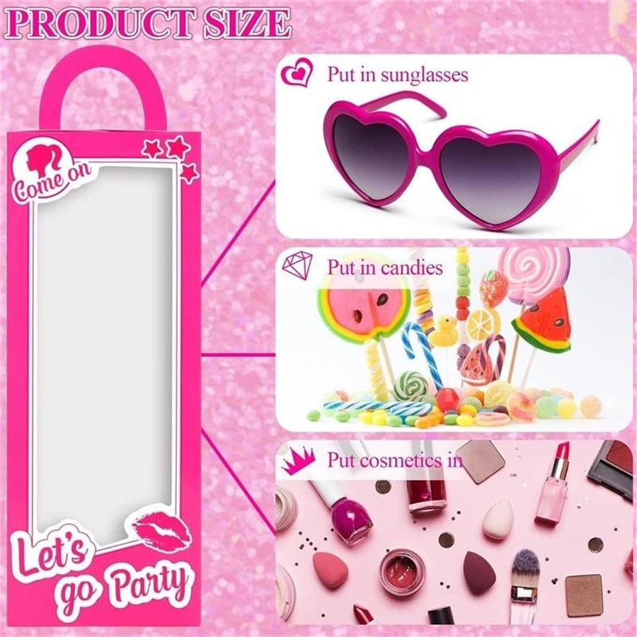 18 Rosa Partyboxen – Mit Fenster, Für Süßigkeiten & Geschenke, Mädchen-Party, Einfach Zu Falten