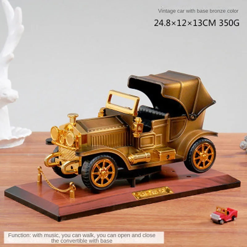 Retro Train Music Box Classic Car Nostalgic Creative Gift Home Decoration Photography Props, music box