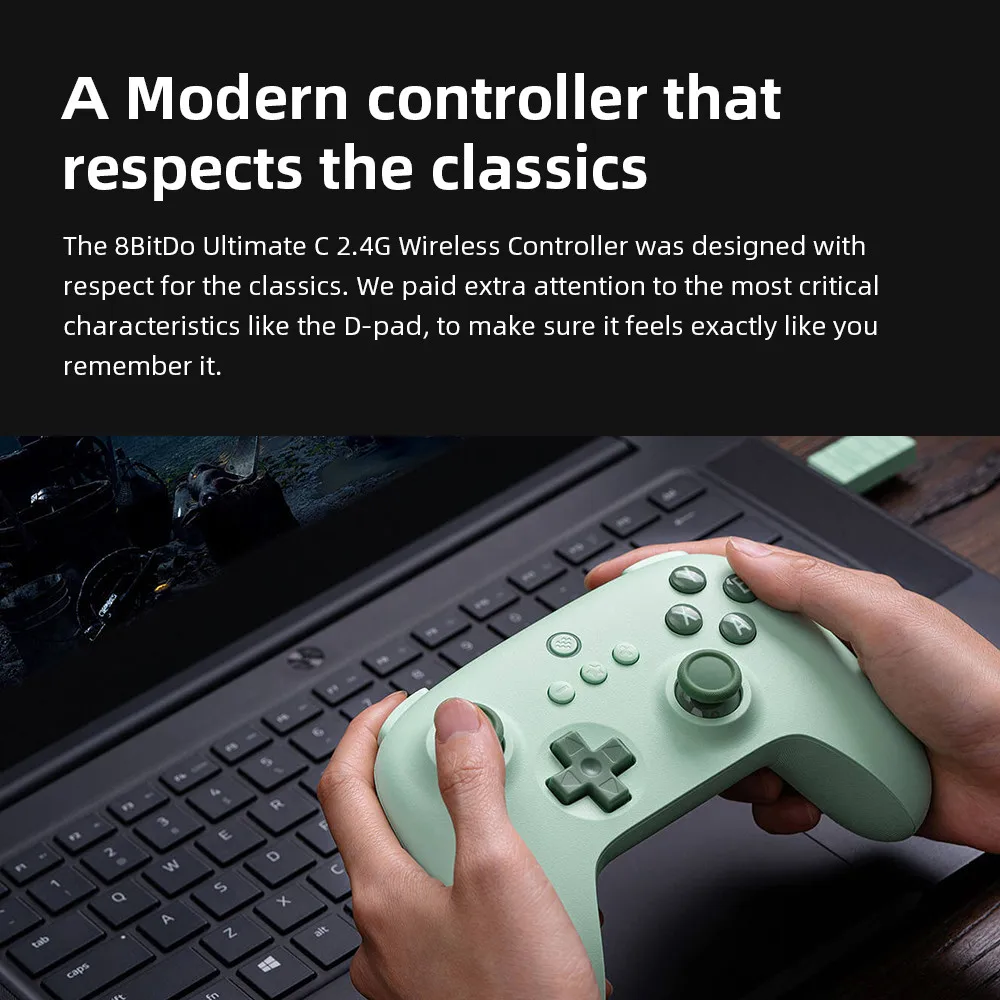 8BitDo Ƽ C  2.4G  Ʈѷ, PC,  10, 11,  PC,  , ȵ̵