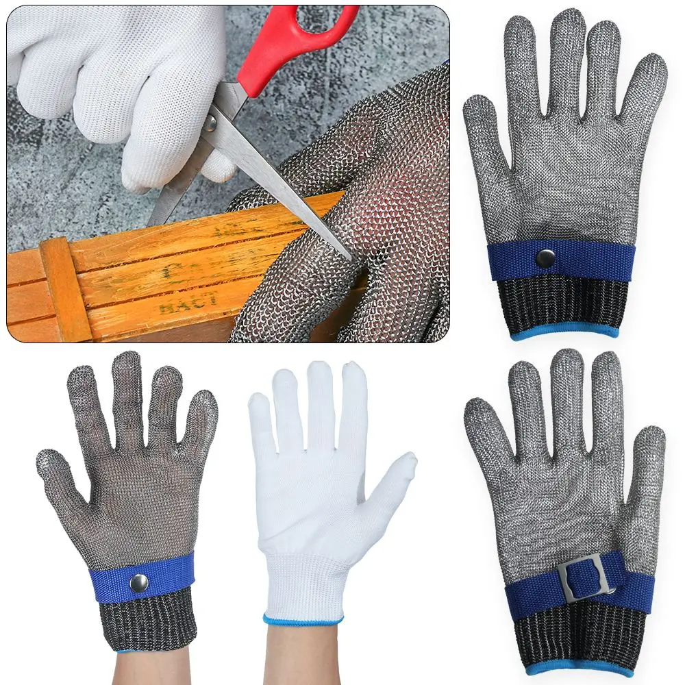 Mesh Butcher Mittens Hand Protection Work Stab Resistant Glove Safety Cut Proof Protection Gloves Stainless Steel Metal