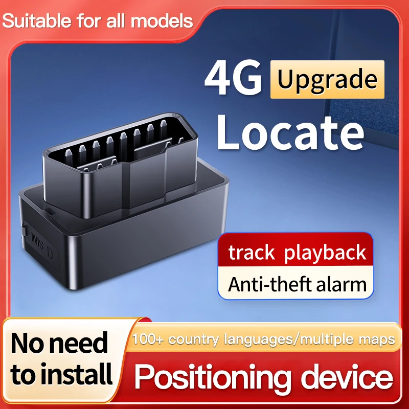4G Car OBD GPS Tracker Auto Truck Car OBD GPS Locator Plug&Play Anti-Theft Alarm Tracking Device SMS Call Geofence Locator
