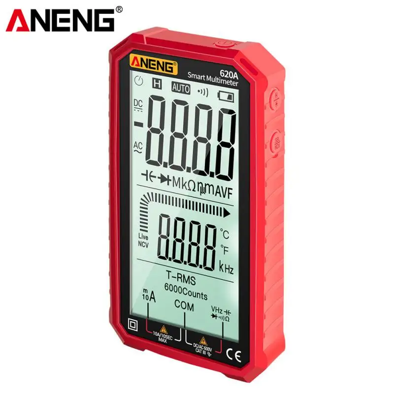 

Digital 620A Smart Multimeter Transistor Testers 6000 Counts True RMS Auto Electrical Capacitance Meter Temp Resistance