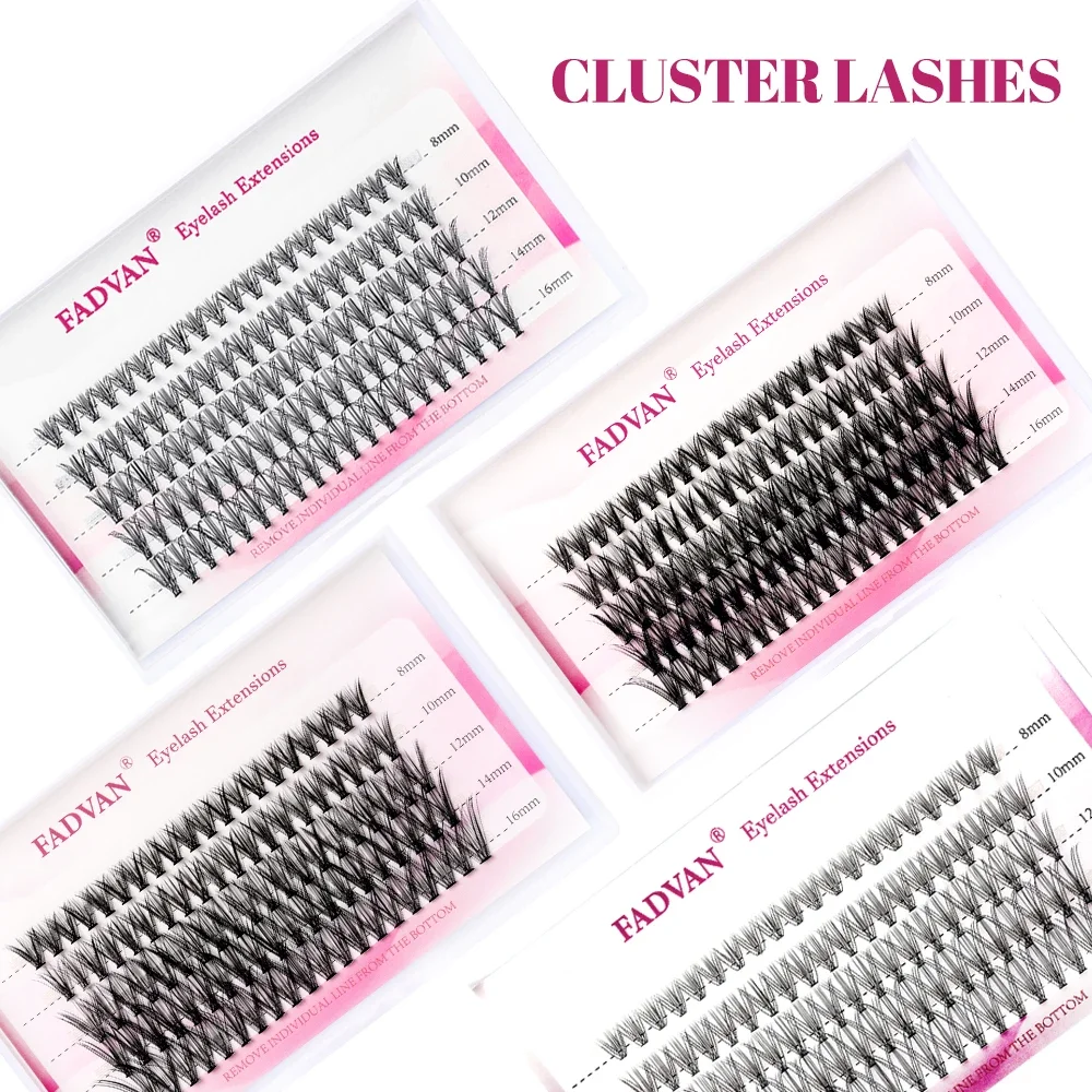 Fadvan Cluster Eyelashes Individual 10D/20D/30D/40D Premade Volume Fan Lash Extension Heat Bonded DIY Makeup Lashes Natural Lash